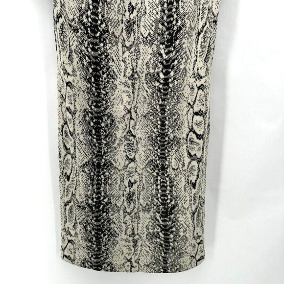 ST. JOHN‎ COLLECTION Python Print Shift Dress Size 4 Ivory Black Preppy Classic - Picture 5 of 10